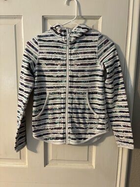 ivivva by lululemon Girls Striped Multicolor Full Zip Hoodie Size 10
